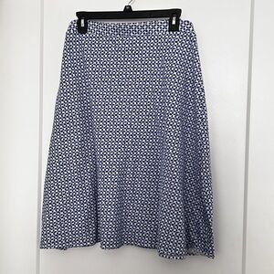 Talbots Blue and White A-Line Skirt